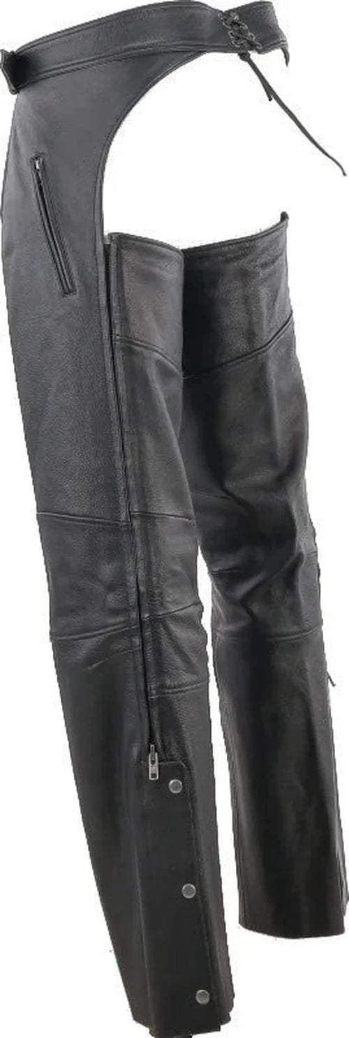 Kuryakyn Leather By River Road Longhaul Leather Chaps Black - Large - Back View