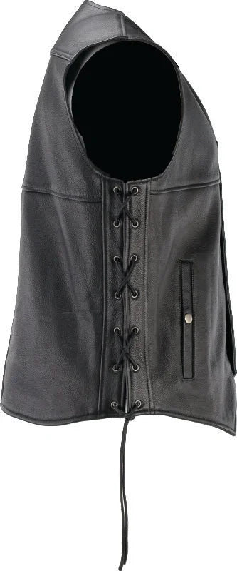 Kuryakyn Leather By River Road Old Skool Leather Vest Black - Large - Main Product View
