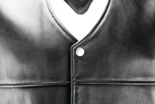 Load image into Gallery viewer, Kuryakyn Leather By River Road Old Skool Leather Vest Black - Large - Side View