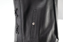 Load image into Gallery viewer, Kuryakyn Leather By River Road Old Skool Leather Vest Black - Large - Additional View 6