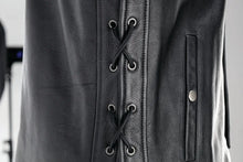 Load image into Gallery viewer, Kuryakyn Leather By River Road Old Skool Leather Vest Black - Large - Additional View 8