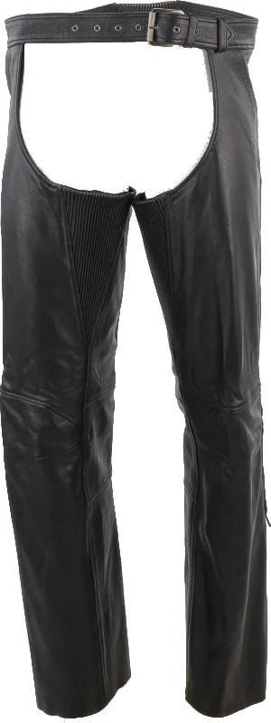 Kuryakyn Leather By River Road Plains Leather Chaps Black - Large - Main Product View