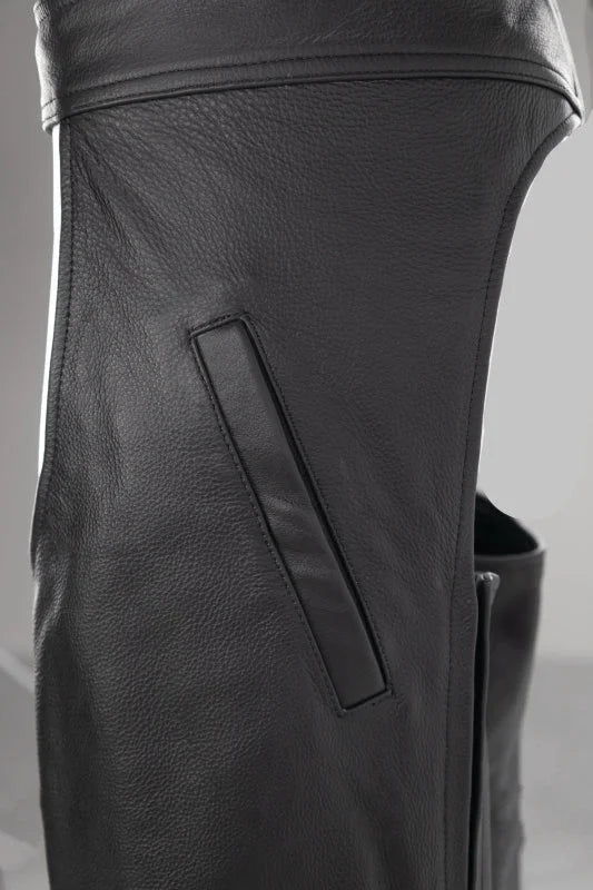 Kuryakyn Leather By River Road Plains Leather Chaps Black - Large - Side View
