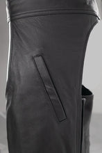 Load image into Gallery viewer, Kuryakyn Leather By River Road Plains Leather Chaps Black - Large - Side View