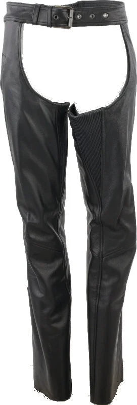 Kuryakyn Leather By River Road Plains Leather Chaps Black Womens - Small - Main Product View