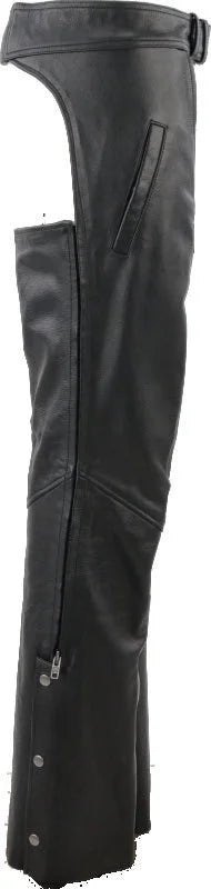 Kuryakyn Leather By River Road Plains Leather Chaps Black Womens - Small - Side View