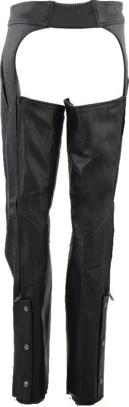 Kuryakyn Leather By River Road Plains Leather Chaps Black Womens - Small - Installation View