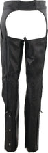 Load image into Gallery viewer, Kuryakyn Leather By River Road Plains Leather Chaps Black Womens - Small - Installation View