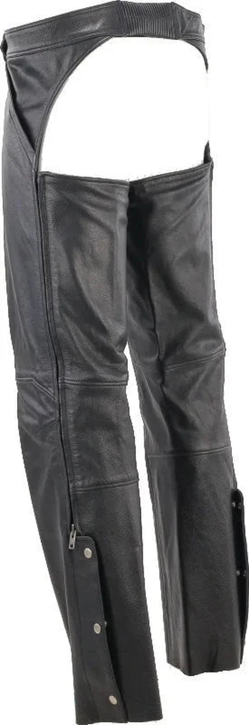 Kuryakyn Leather By River Road Plains Leather Chaps Black - Large - Back View