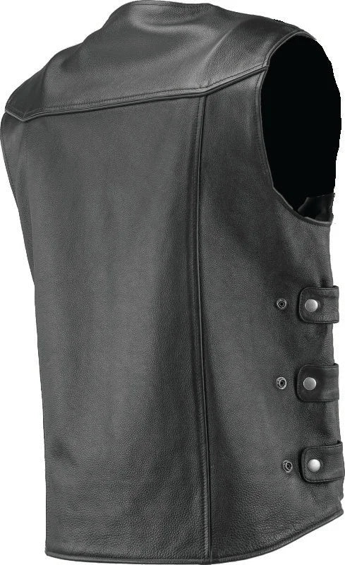 Kuryakyn Leather By River Road Plains Leather Vest Black - Small - Back View