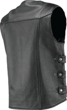 Load image into Gallery viewer, Kuryakyn Leather By River Road Plains Leather Vest Black - Small - Back View