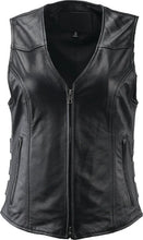Load image into Gallery viewer, Kuryakyn Leather By River Road Plains Leather Vest Black Womens - Medium
