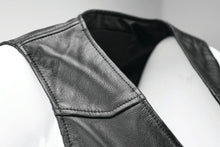 Load image into Gallery viewer, Kuryakyn Leather By River Road Plains Leather Vest Black Womens - Small - Installation View