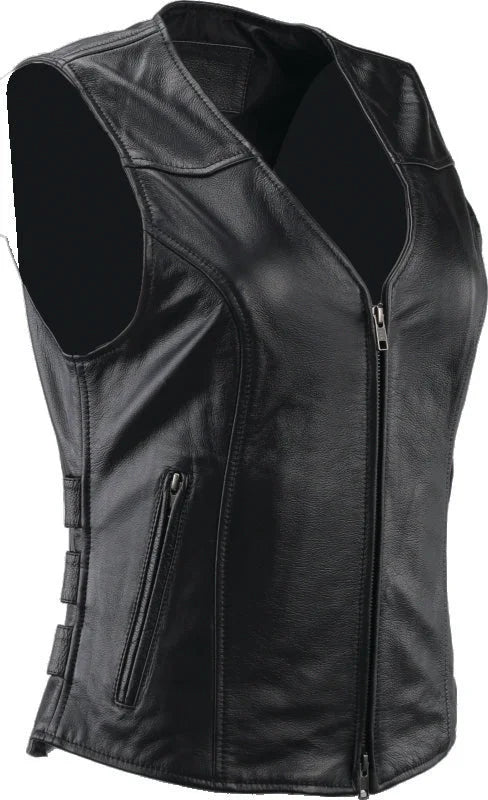 Kuryakyn Leather By River Road Plains Leather Vest Black Womens - Small - Additional View 9