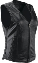 Load image into Gallery viewer, Kuryakyn Leather By River Road Plains Leather Vest Black Womens - Small - Additional View 9