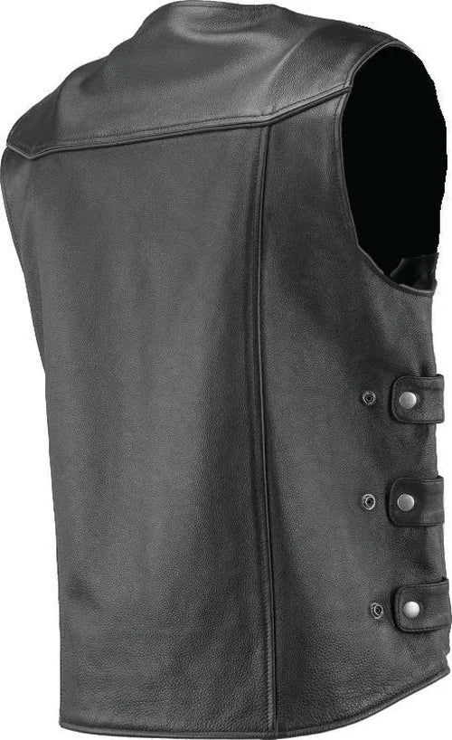 Kuryakyn Leather By River Road Plains Leather Vest Black - Small - Back View