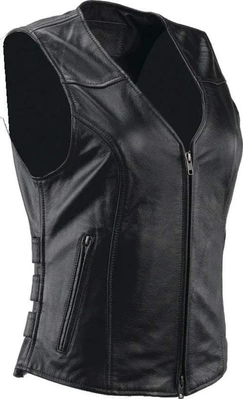 Kuryakyn Leather By River Road Plains Leather Vest Black Womens - Small - Additional View 9