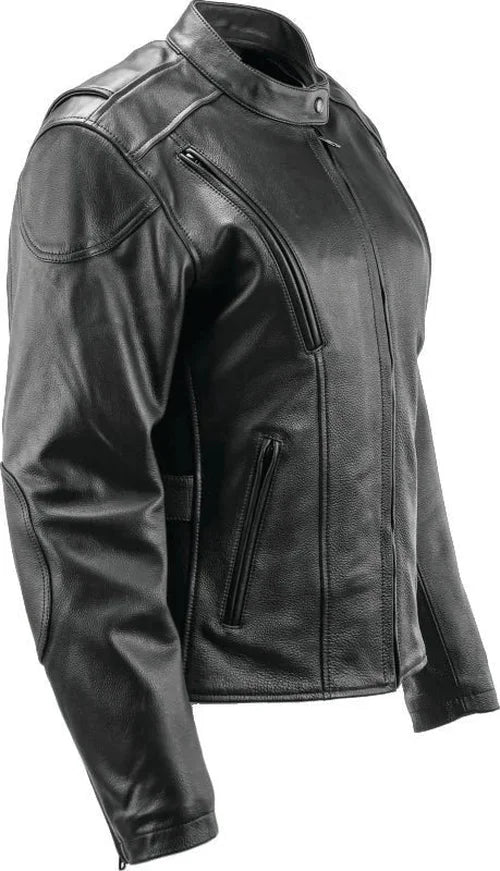 Kuryakyn Leather By River Road Race Leather Jacket Black Womens - Small - Side View
