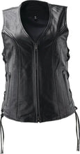 Load image into Gallery viewer, Kuryakyn Leather By River Road Sapphire Leather Vest Black Womens - Medium