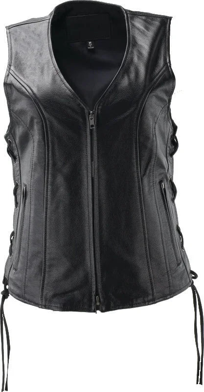 Kuryakyn Leather By River Road Sapphire Leather Vest Black Womens - Small - Main Product View
