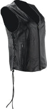 Load image into Gallery viewer, Kuryakyn Leather By River Road Sapphire Leather Vest Black Womens - Small - Back View