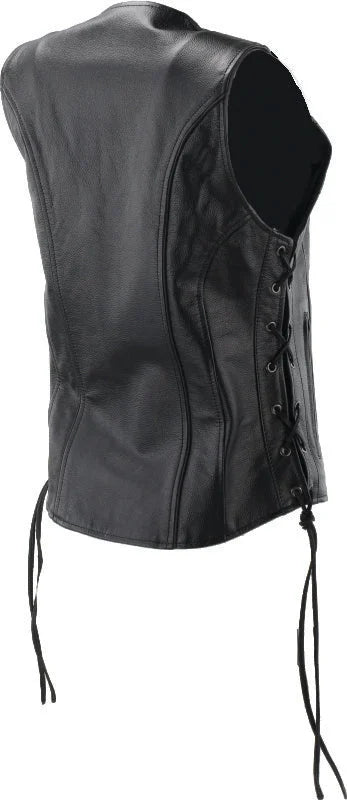 Kuryakyn Leather By River Road Sapphire Leather Vest Black Womens - Small - Installation View