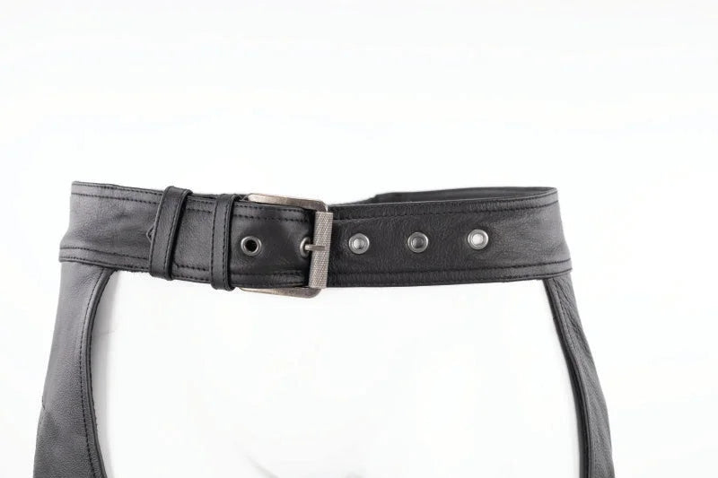 Kuryakyn Leather By River Road Sierra Leather Chaps Black Womens - Small - Back View