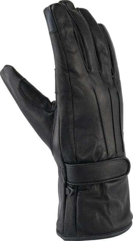 Kuryakyn Leather By River Road Taos Cold Weather Gloves Black - Small - Side View