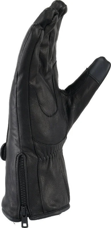 Kuryakyn Leather By River Road Taos Cold Weather Gloves Black - Small - Back View