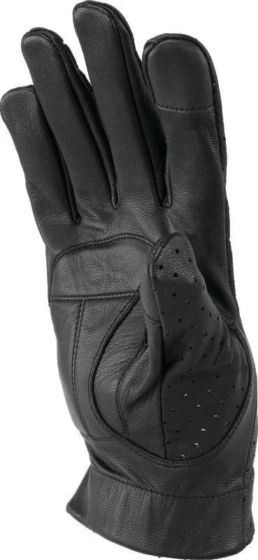 Kuryakyn Leather By River Road Tucson Leather Perforated Gloves Black - Small - Side View