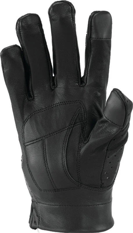 Kuryakyn Leather By River Road Tucson Leather Perforated Gloves Black Womens - Small - Side View