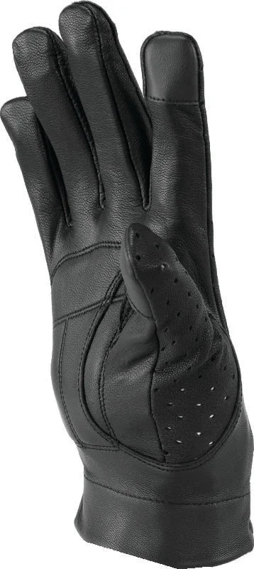 Kuryakyn Leather By River Road Tucson Leather Perforated Gloves Black Womens - Small - Back View
