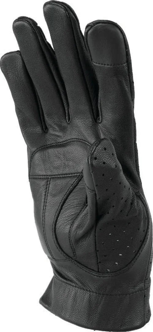 Kuryakyn Leather By River Road Tucson Leather Perforated Gloves Black - Small - Side View