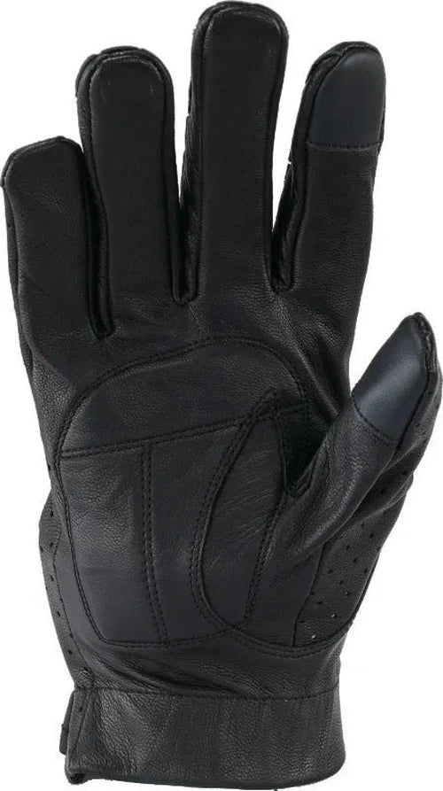 Kuryakyn Leather By River Road Tucson Leather Perforated Gloves Black - Small - Installation View