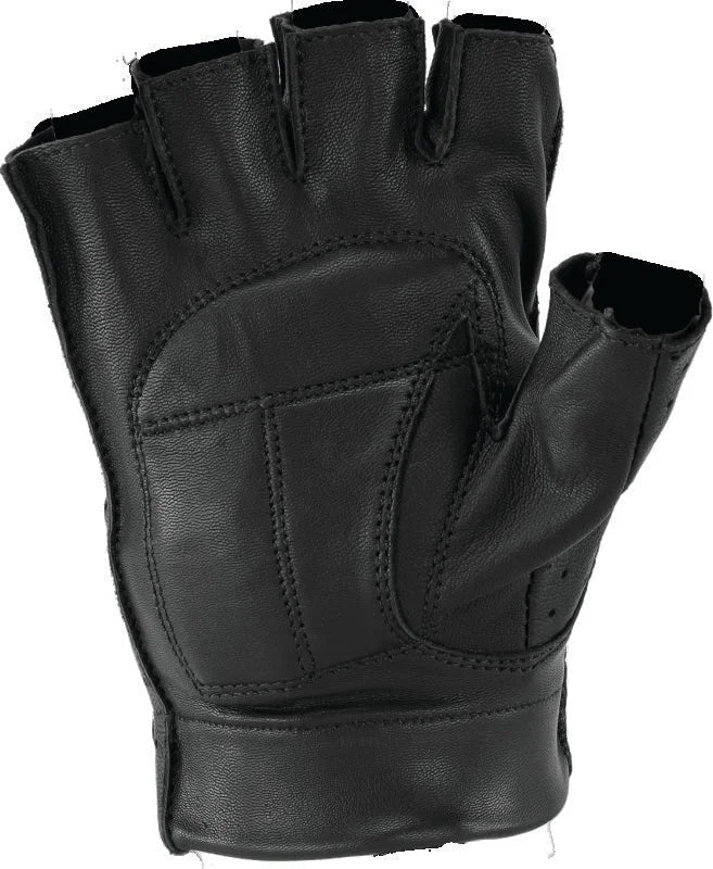 Kuryakyn Leather By River Road Tucson Shorty Gloves Black - Small - Back View