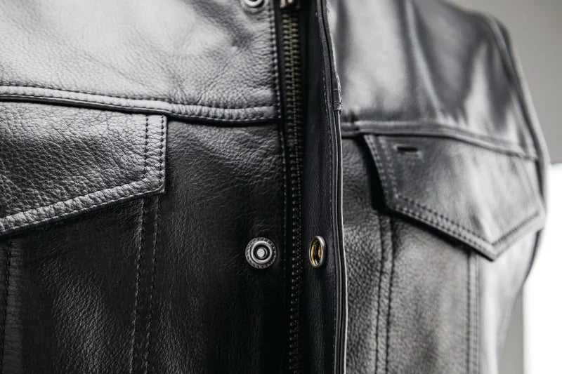 Kuryakyn Leather By River Road Vandal Club Vest Black - Small - Back View