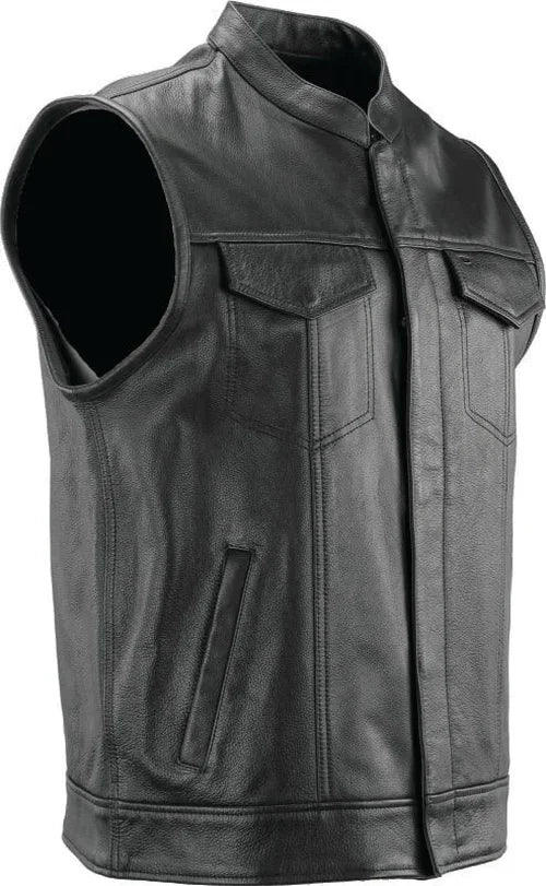 Kuryakyn Leather By River Road Vandal Club Vest Black - Small - Side View