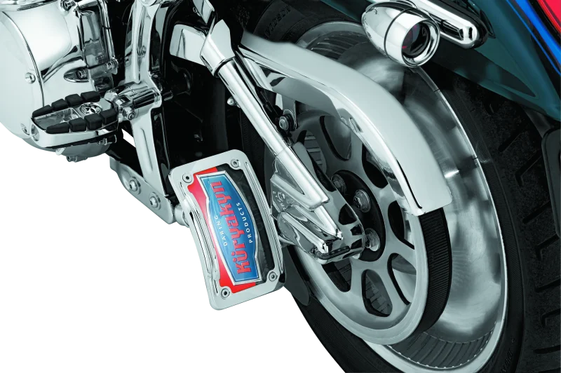 Kuryakyn Lighted Curved Vertical Side Mount License Plate Holder - Main Product View