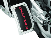 Load image into Gallery viewer, Kuryakyn Lighted Curved Vertical Side Mount License Plate Holder - Side View