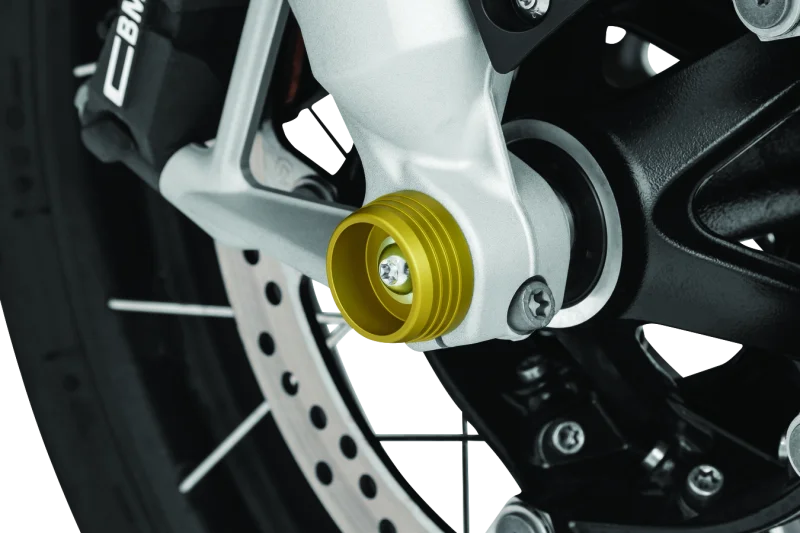 Kuryakyn Lodestar Axle Sliders Gold - Side View
