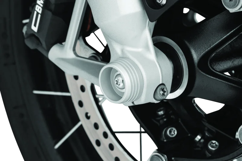 Kuryakyn Lodestar Axle Sliders Silver - Side View
