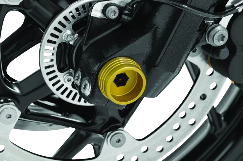 Kuryakyn Lodestar Front Axle Slider Gold - Side View