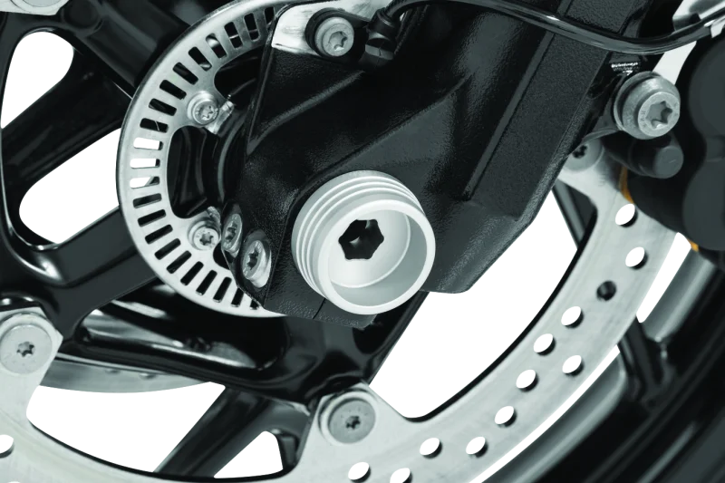 Kuryakyn Lodestar Front Axle Slider Silver - Side View
