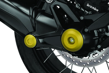 Load image into Gallery viewer, Kuryakyn Lodestar Rear Axle Sliders-BMW-Gold - Side View