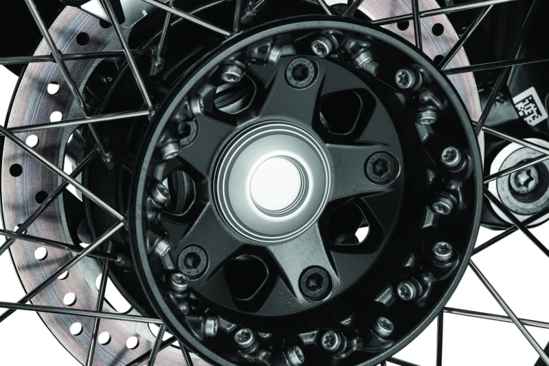 Kuryakyn Lodestar Rear Axle Sliders-BMW-Silver - Side View