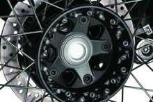 Load image into Gallery viewer, Kuryakyn Lodestar Rear Axle Sliders-BMW-Silver - Side View