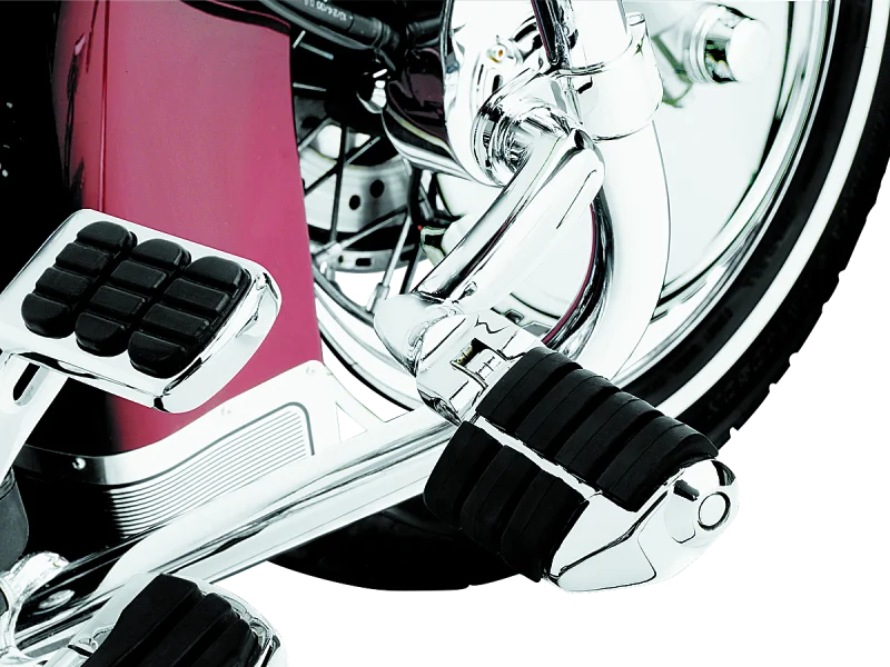 Kuryakyn Longhorn Offset Dually ISO Pegs With 1-1/4in Clamp Chrome - Side View