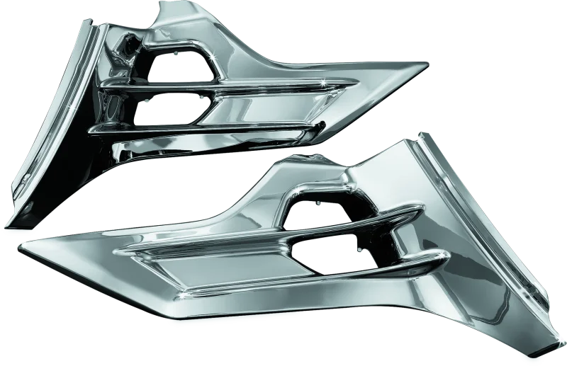 Kuryakyn Louvered Battery Box Covers 12-17 Honda GL1800 Chrome - Main Product View
