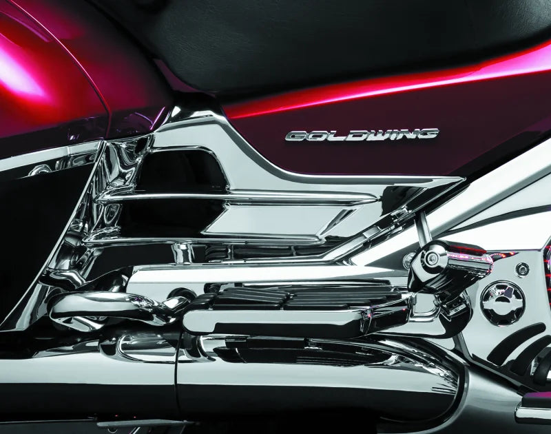 Kuryakyn Louvered Battery Box Covers 12-17 Honda GL1800 Chrome - Side View