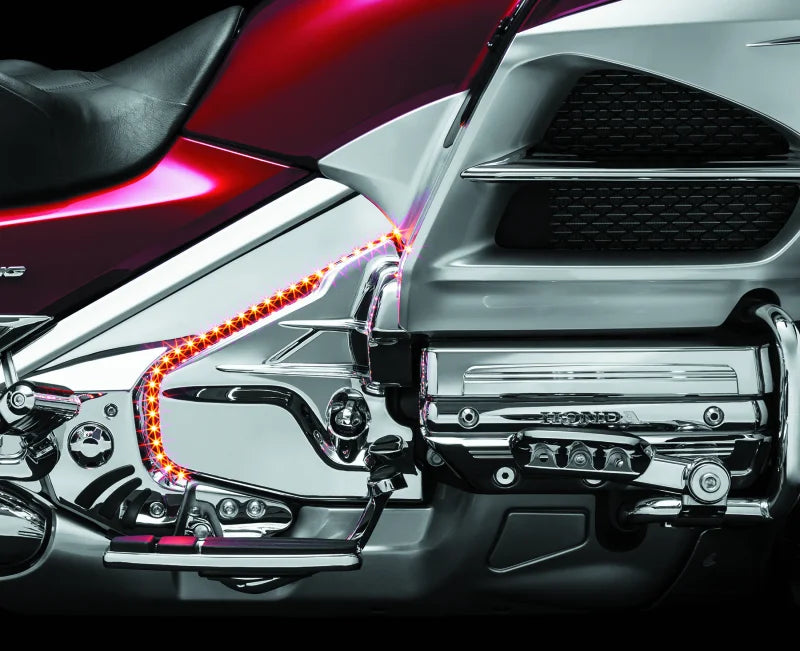 Kuryakyn Louvered Transmission Cover 01-17 Honda GL1800 Chrome - Side View